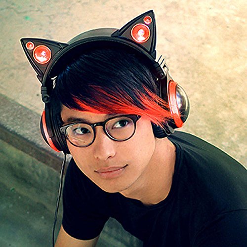 [특전]axent wear LED 고기능 고양이 귀 블루투스 헤드폰 레드